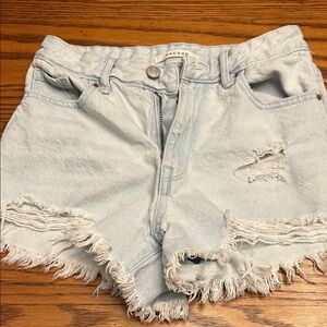 PacSun Sky Blue Frayed Jean Shorts/9